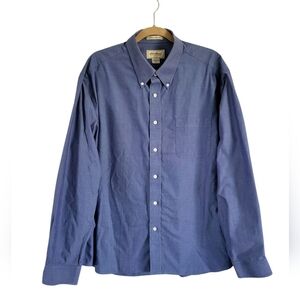 Eddie Bauer‎ Button Down Dress Shirt Mens XL Blue Wrinkle Resistant Long Sleeve